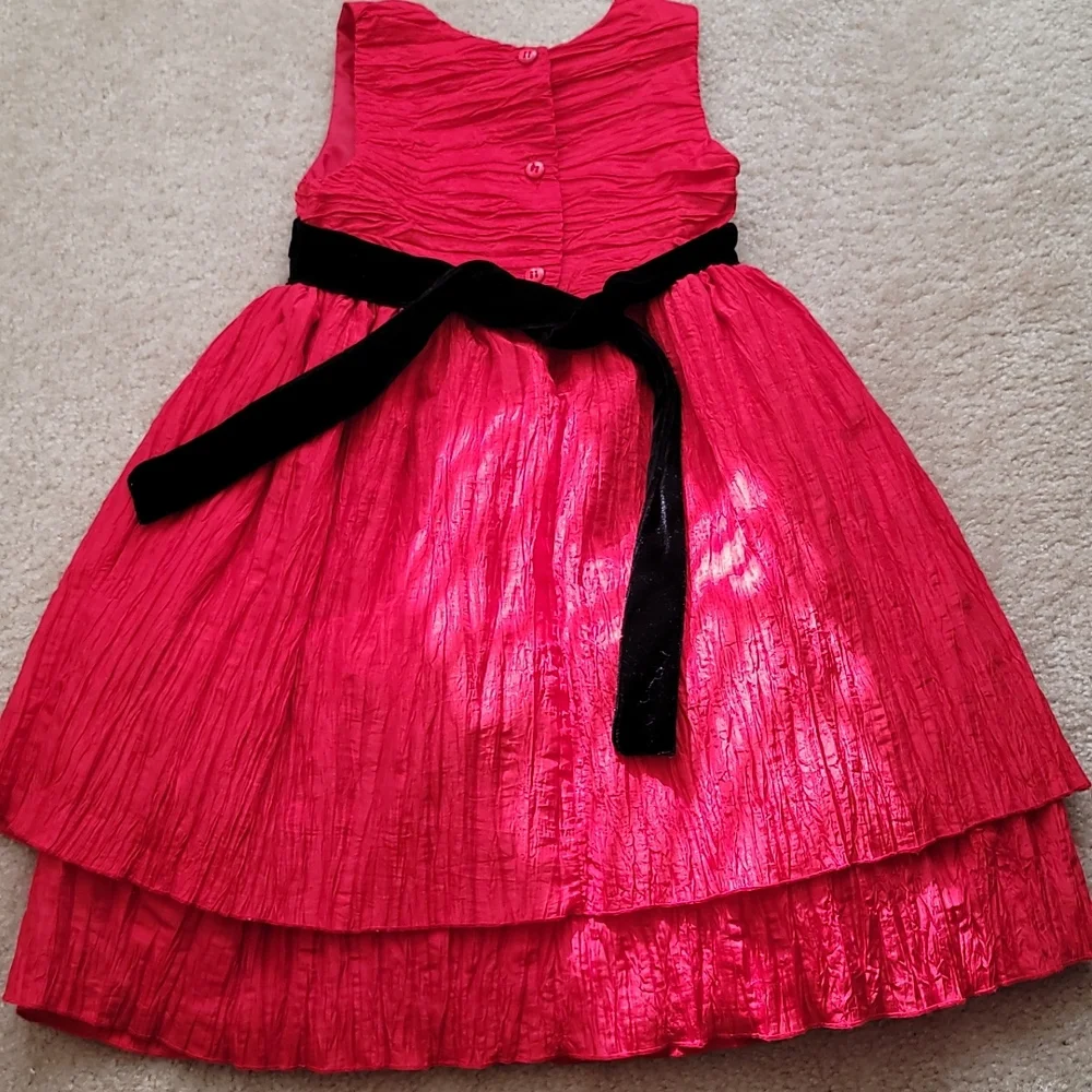 RED & BLACK girls Dress Sz 6 Like New - Picture 4 of 4